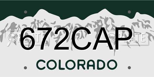 672CAP Colorado License Plate