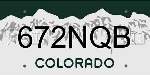 672NQB Colorado License Plate
