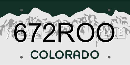 672ROO Colorado License Plate
