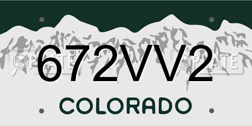 672VV2 Colorado License Plate