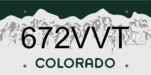 672VVT Colorado License Plate