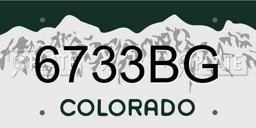6733BG Colorado License Plate