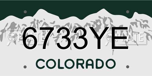 6733YE Colorado License Plate