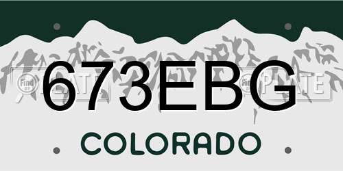 673EBG Colorado License Plate
