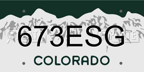 673ESG Colorado License Plate