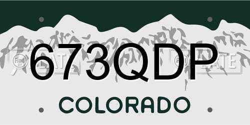 673QDP Colorado License Plate