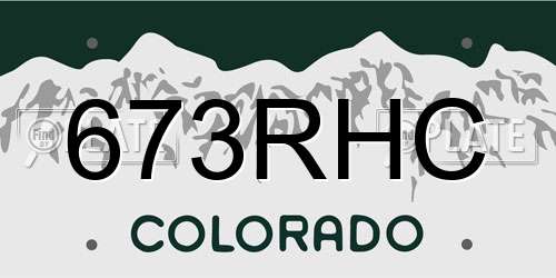 673RHC Colorado License Plate