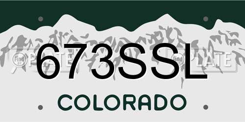 673SSL Colorado License Plate