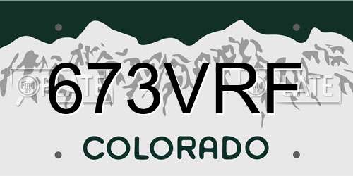 673VRF Colorado License Plate
