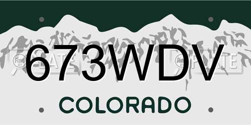673WDV Colorado License Plate
