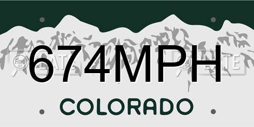 674MPH Colorado License Plate