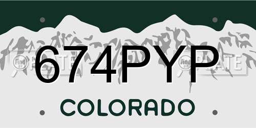 674PYP Colorado License Plate