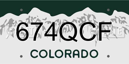 674QCF Colorado License Plate