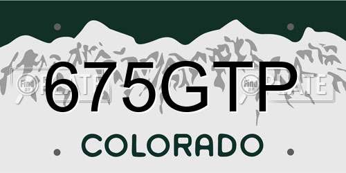 675GTP Colorado License Plate