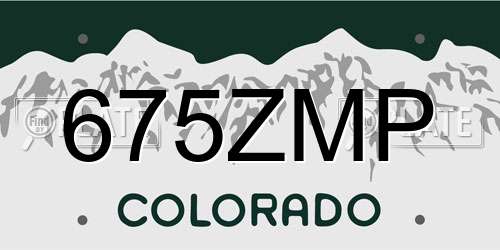 675ZMP Colorado License Plate
