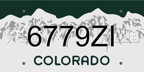 6779ZI Colorado License Plate