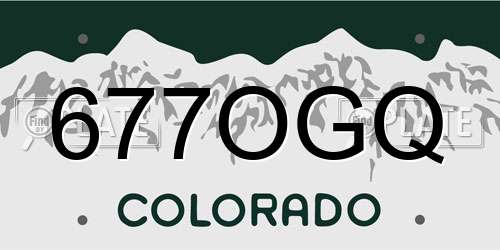 677OGQ Colorado License Plate