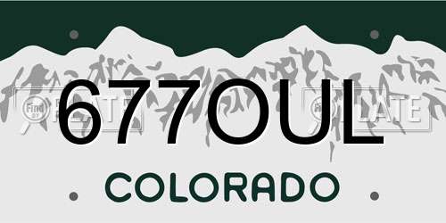 677OUL Colorado License Plate