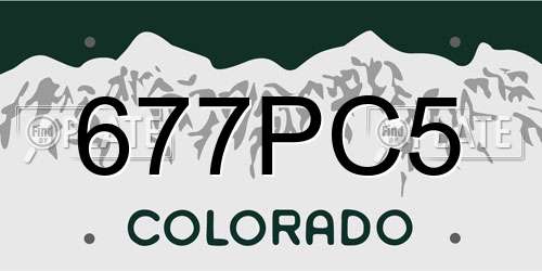 677PC5 Colorado License Plate