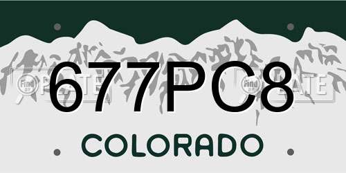 677PC8 Colorado License Plate