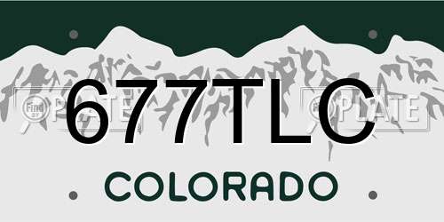 677TLC Colorado License Plate