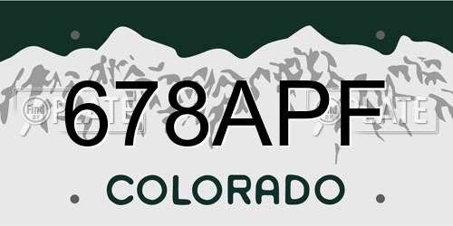 678APF Colorado License Plate
