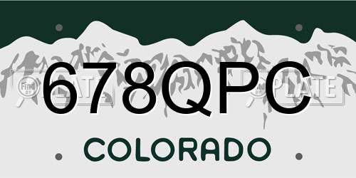 678QPC Colorado License Plate