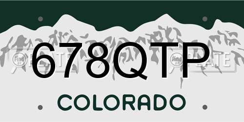 678QTP Colorado License Plate