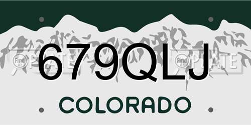 679QLJ Colorado License Plate
