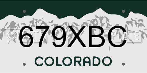 679XBC Colorado License Plate