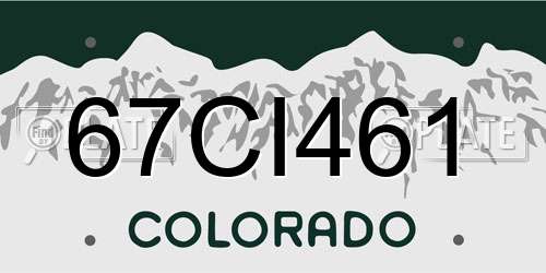 67CI461 Colorado License Plate