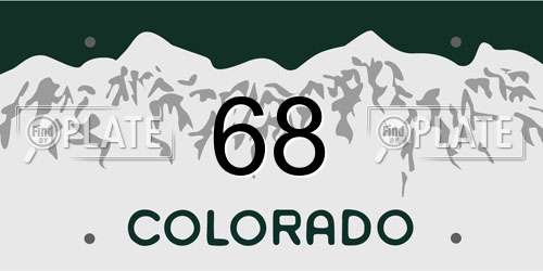 68 Colorado License Plate