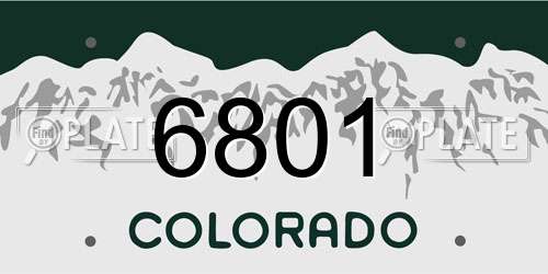 6801 Colorado License Plate