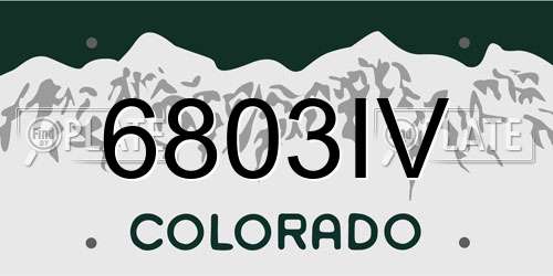 6803IV Colorado License Plate