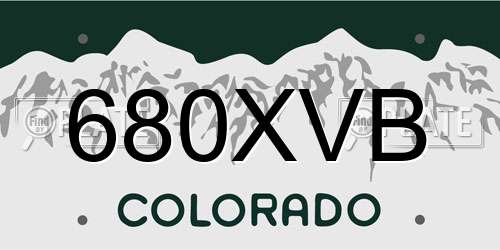 680XVB Colorado License Plate
