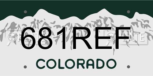 681REF Colorado License Plate
