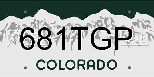 681TGP Colorado License Plate