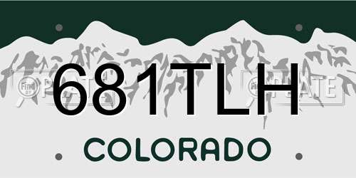 681TLH Colorado License Plate