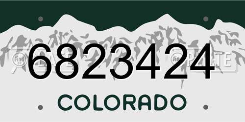 6823424 Colorado License Plate