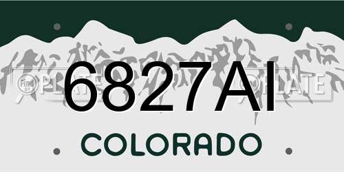 6827AI Colorado License Plate
