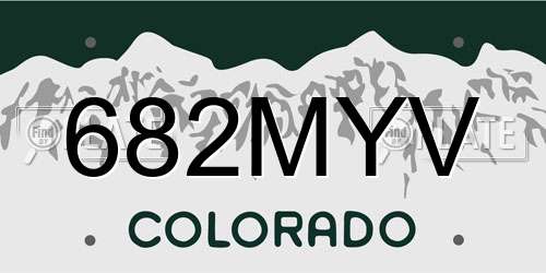 682MYV Colorado License Plate