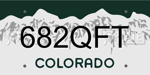 682QFT Colorado License Plate