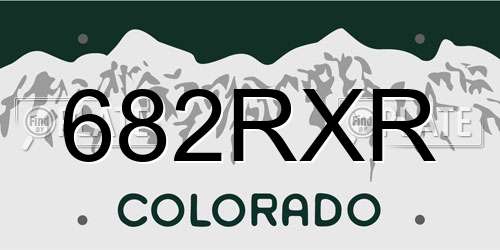682RXR Colorado License Plate