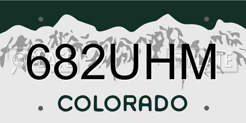 682UHM Colorado License Plate