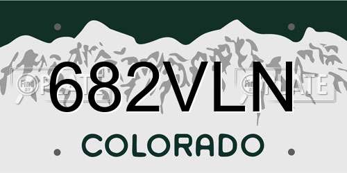 682VLN Colorado License Plate