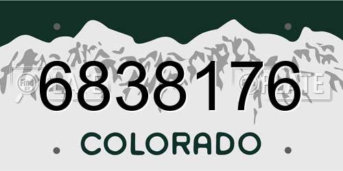 6838176 Colorado License Plate