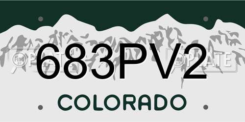683PV2 Colorado License Plate
