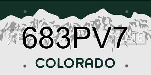 683PV7 Colorado License Plate