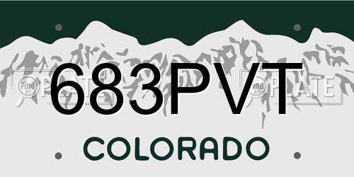 683PVT Colorado License Plate