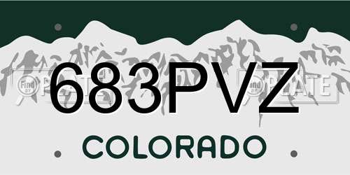 683PVZ Colorado License Plate